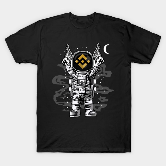 Astronaut Binance BNB Coin To The Moon Crypto Token Cryptocurrency Wallet Birthday Gift For Men Women Kids T-Shirt by Thingking About